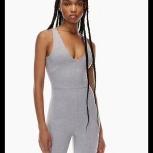 Aritzia The Group by Babaton Organic Soft Contour V-Neck Jumpsuit Romper S